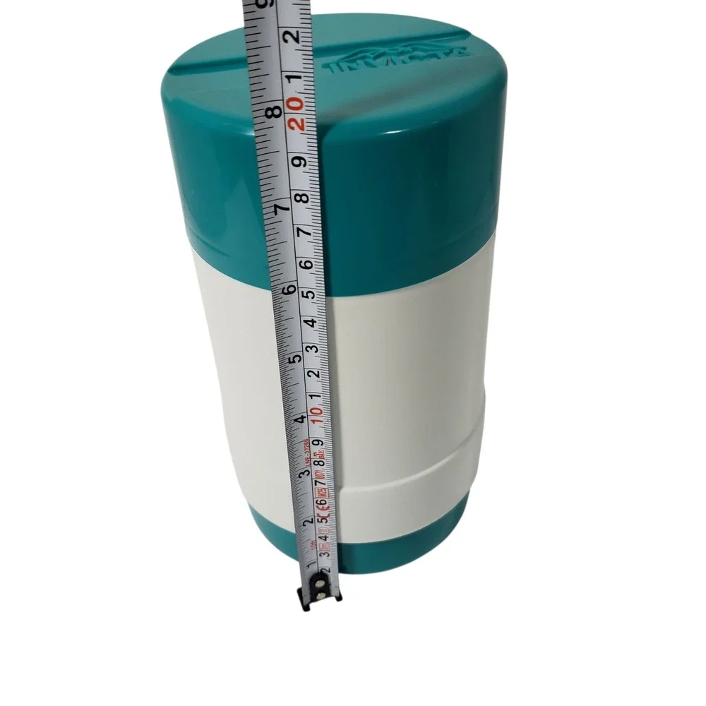 Vintage Invicta Thermal Food Jar Container Teal White‎ Insulated Camping Lunch